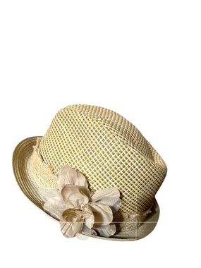 Vintage Cream Floral Embellished Sun Hat